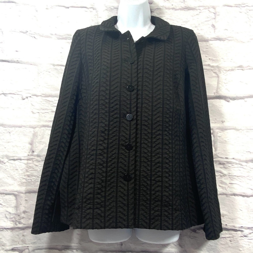 Nina McLemore Jacket Women's 0 Black Blazer Quilted Runs Big Fits Size Small